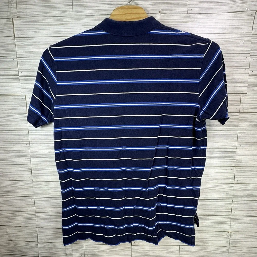 Polo‎ Ralph Lauren Men's Polo Golf Shirt Sz 2XL Navy Blue WithWhite Stripes
